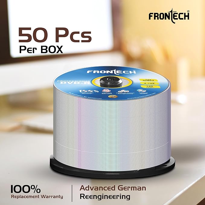 Frontech Blank DVD Recordable, 4.7 GB Storage, 120 Mins, 16X Speed